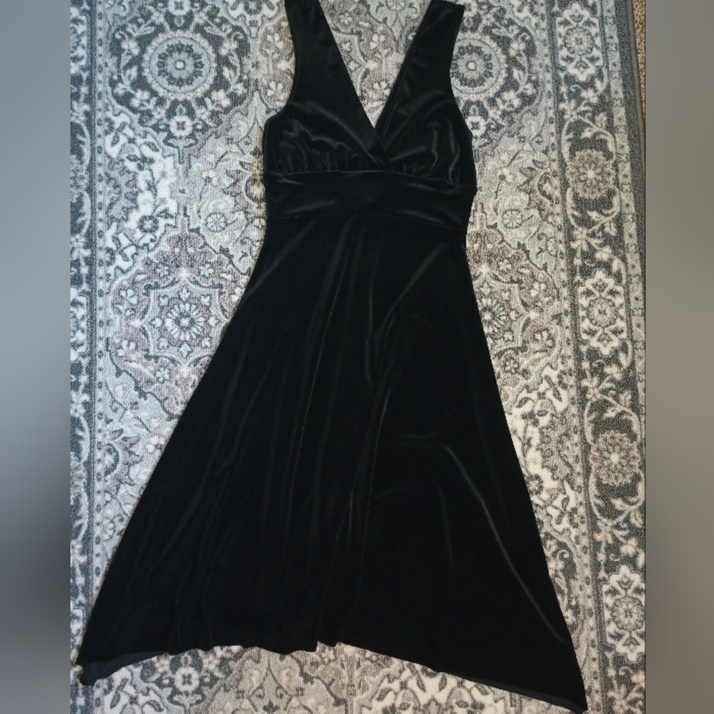 Necessary Objects Y2K Velvet Babydoll Dress S 0/XS Asymmetric Black Vamp Goth